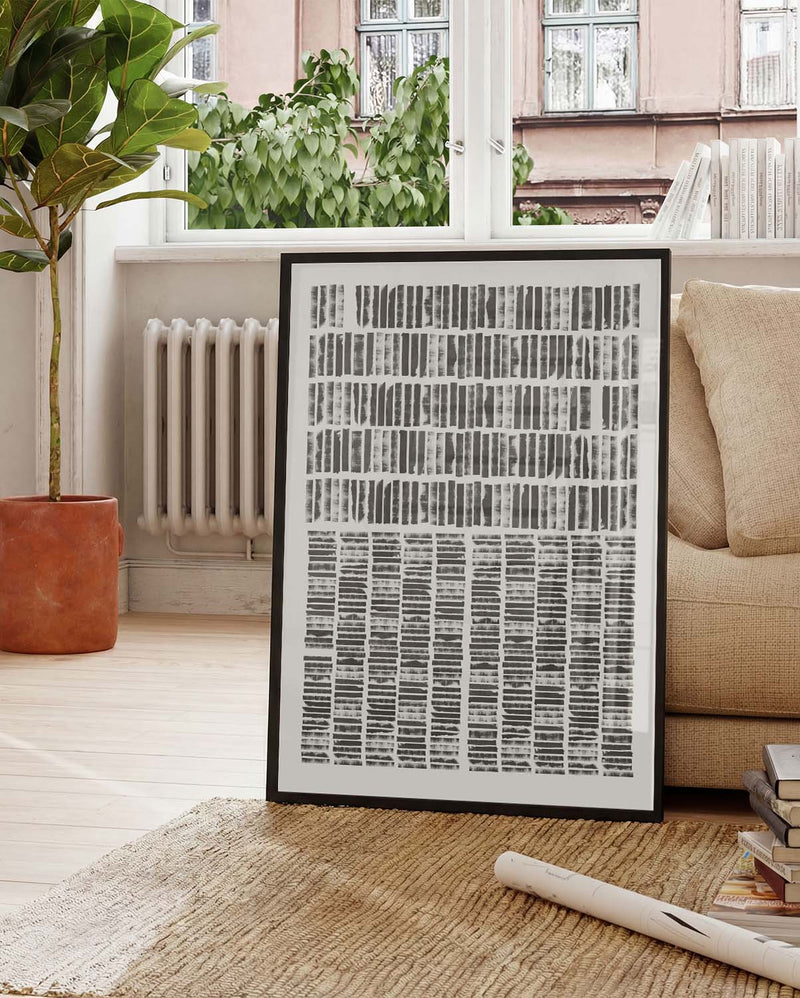 Abstraktes Textur Poster – Abstract Black Texture Grid