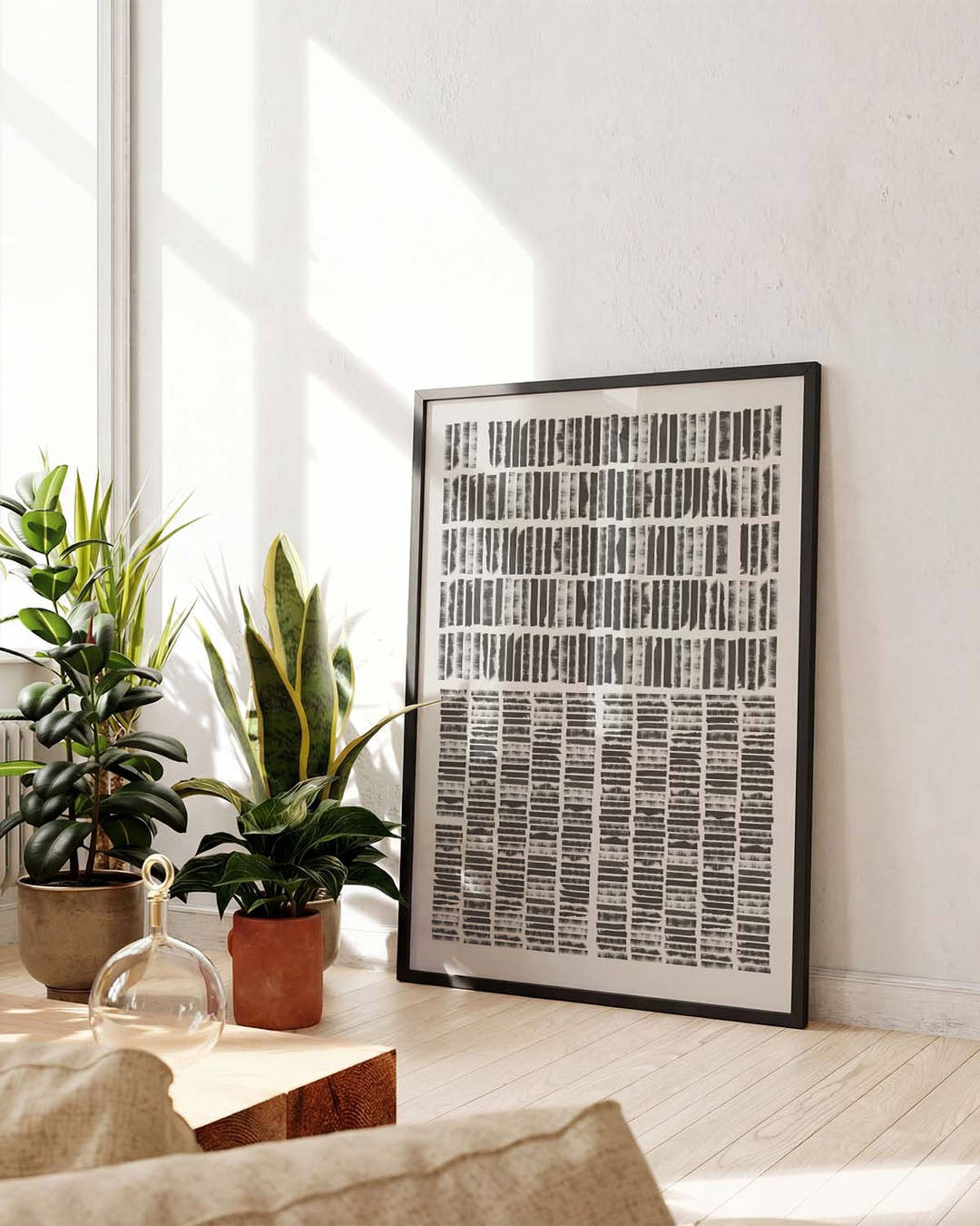 Abstraktes Textur Poster – Abstract Black Texture Grid