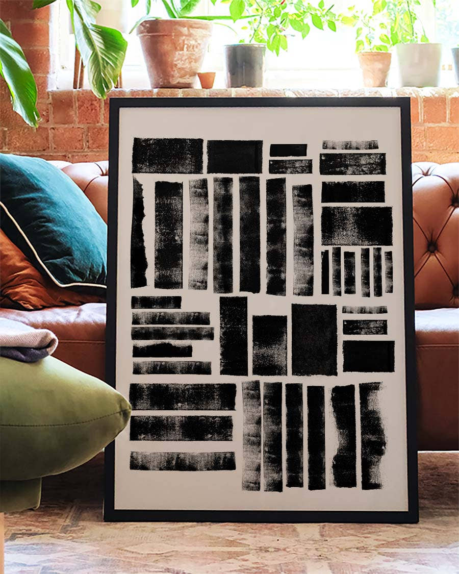 Abstraktes Raster Textur Poster – Abstract Black Texture