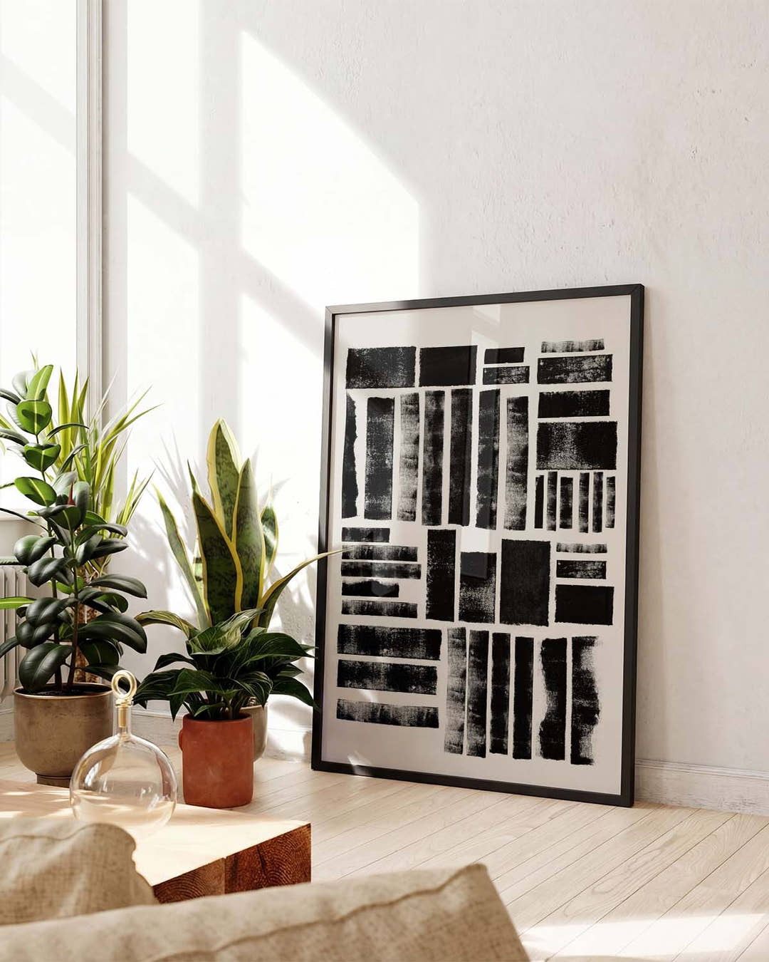Abstraktes Raster Textur Poster – Abstract Black Texture