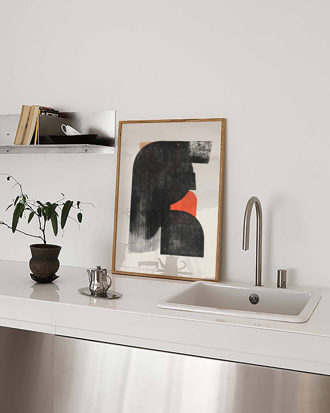 Abstrakte Pinsel Form Poster – Abstract Brush Form