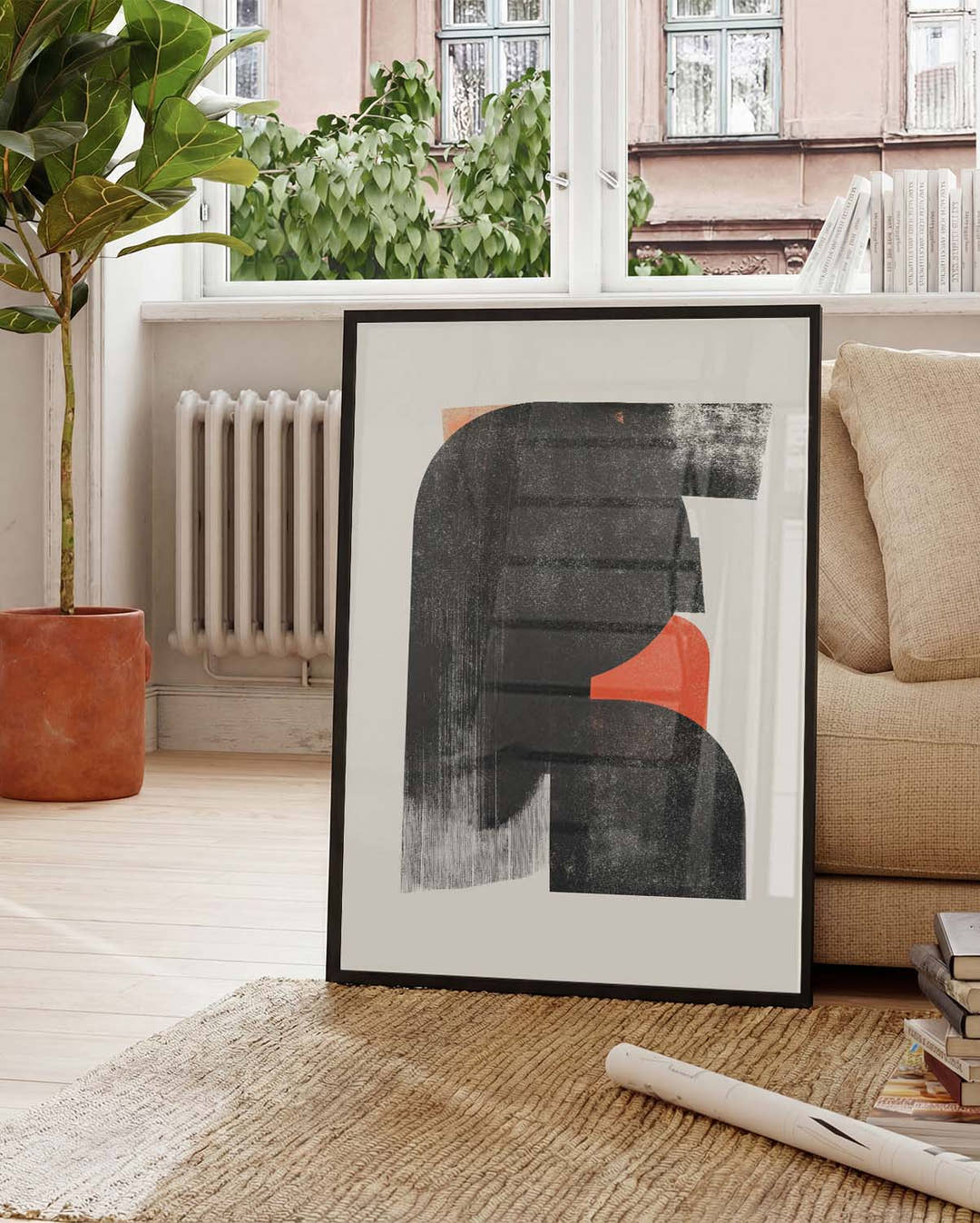 Abstrakte Pinsel Form Poster – Abstract Brush Form