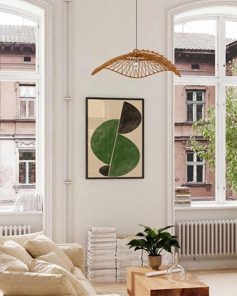 Abstraktes grünes Mid Century Poster – Abstract Green