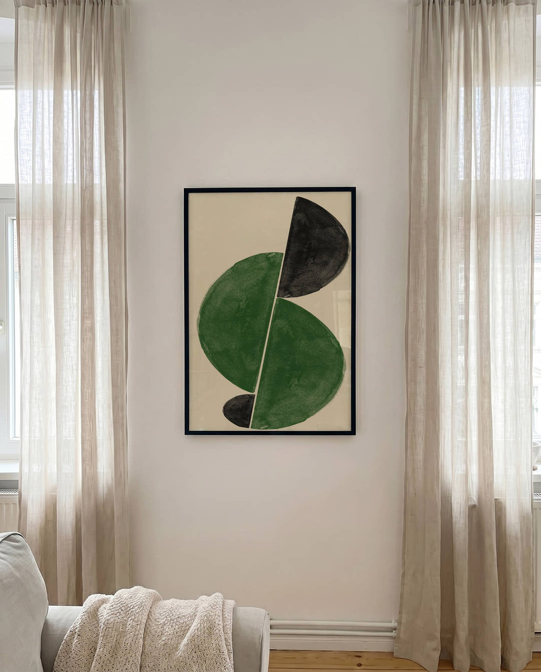 Abstraktes grünes Mid Century Poster – Abstract Green