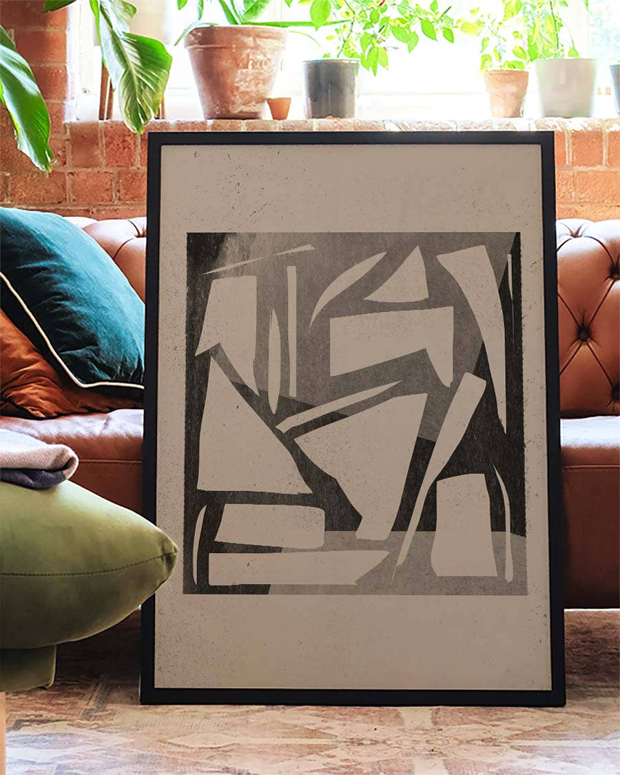 Abstraktes Grau Collage Poster – Abstract Grey Collage