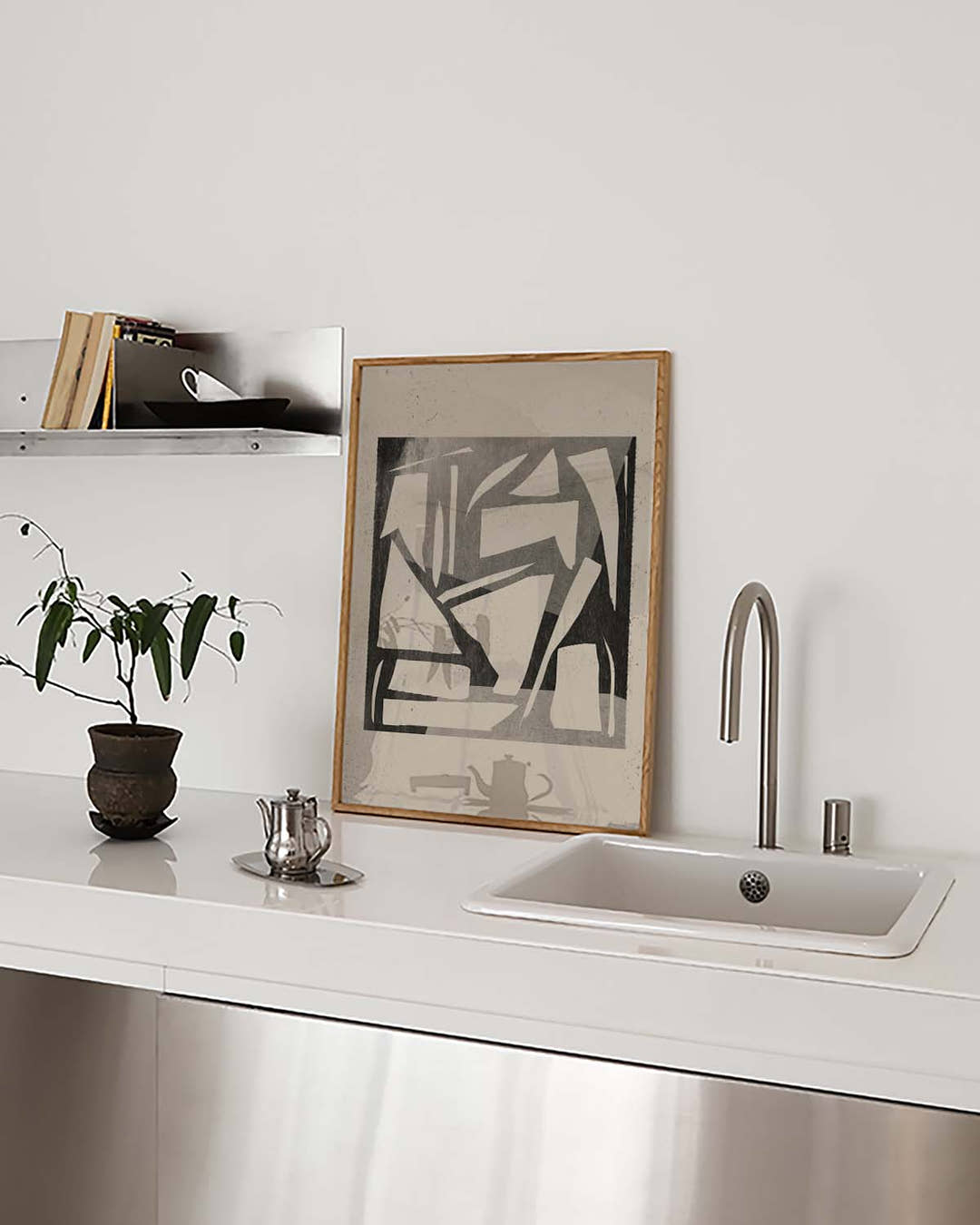 Abstraktes Grau Collage Poster – Abstract Grey Collage
