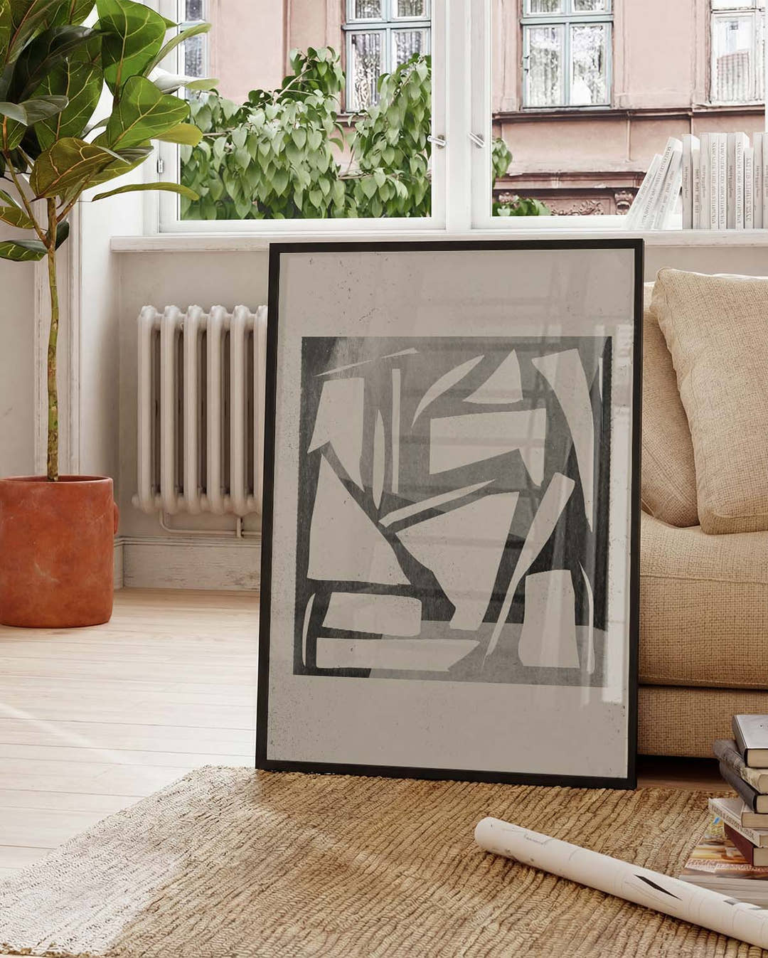 Abstraktes Grau Collage Poster – Abstract Grey Collage