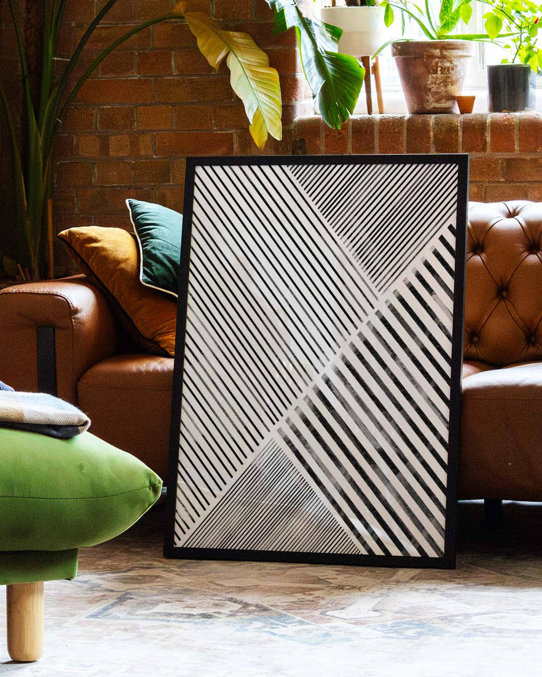 Minimalistisches Linienstruktur Poster – Abstract Grey Line Texture