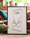 Abstraktes Linien Portrait Poster – Abstract Line Portrait