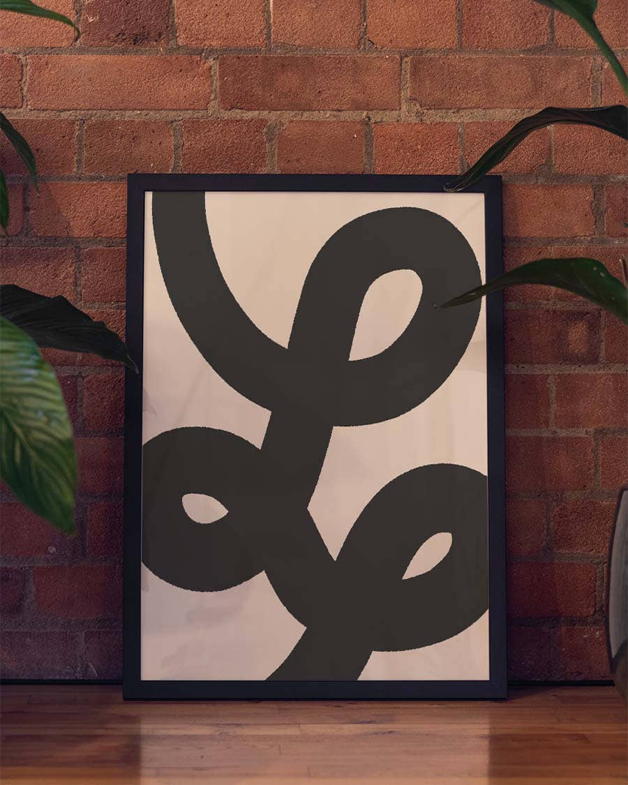 Abstraktes Linien Poster – Abstrakte Schleifenform