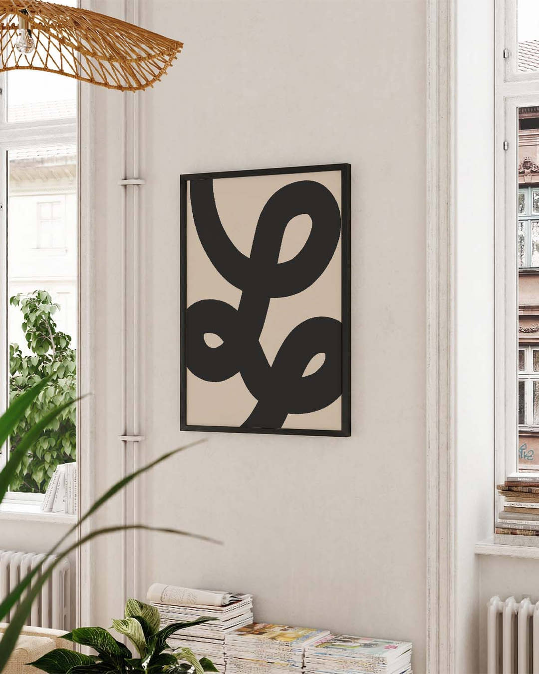 Abstraktes Linien Poster – Abstrakte Schleifenform