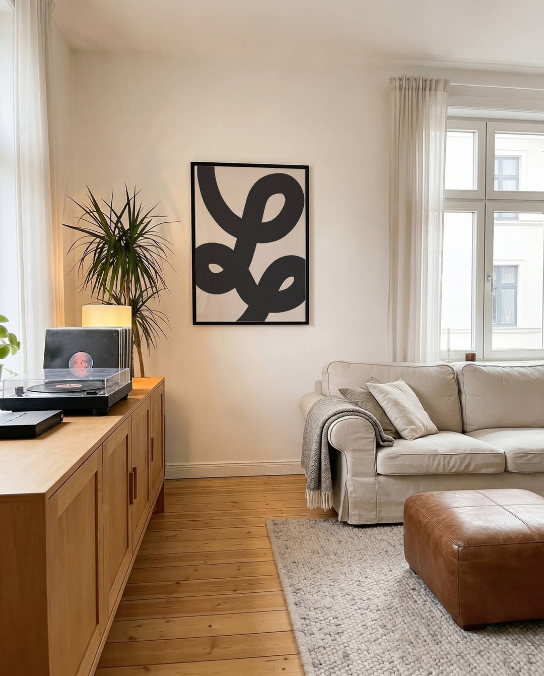 Abstraktes Linien Poster – Abstrakte Schleifenform