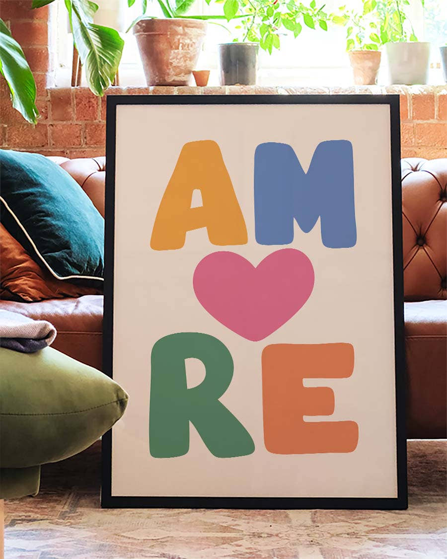 Modernes Typografie Poster Amore – Amore Typography