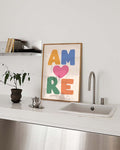 Modernes Typografie Poster Amore – Amore Typography