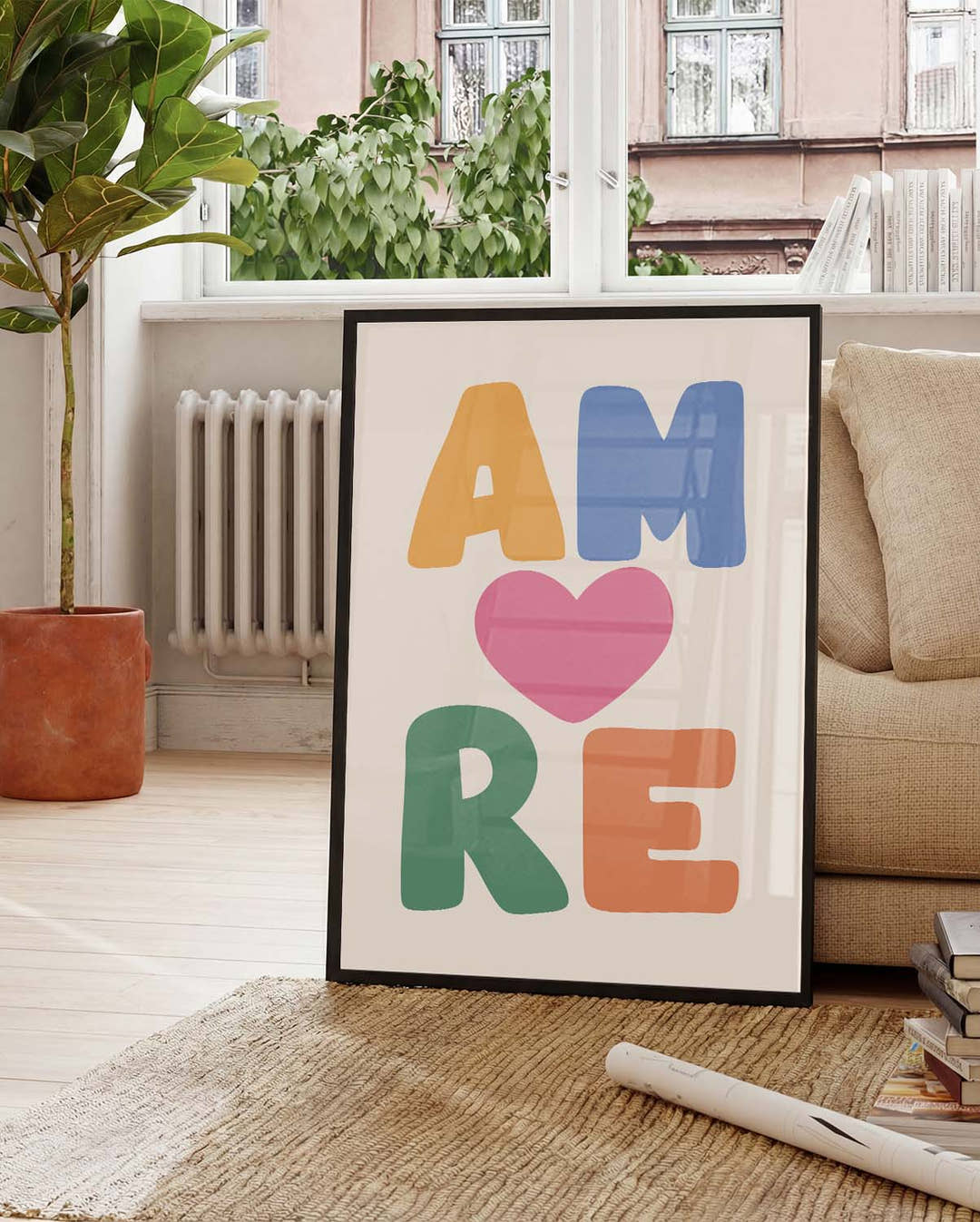 Modernes Typografie Poster Amore – Amore Typography