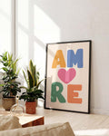Modernes Typografie Poster Amore – Amore Typography