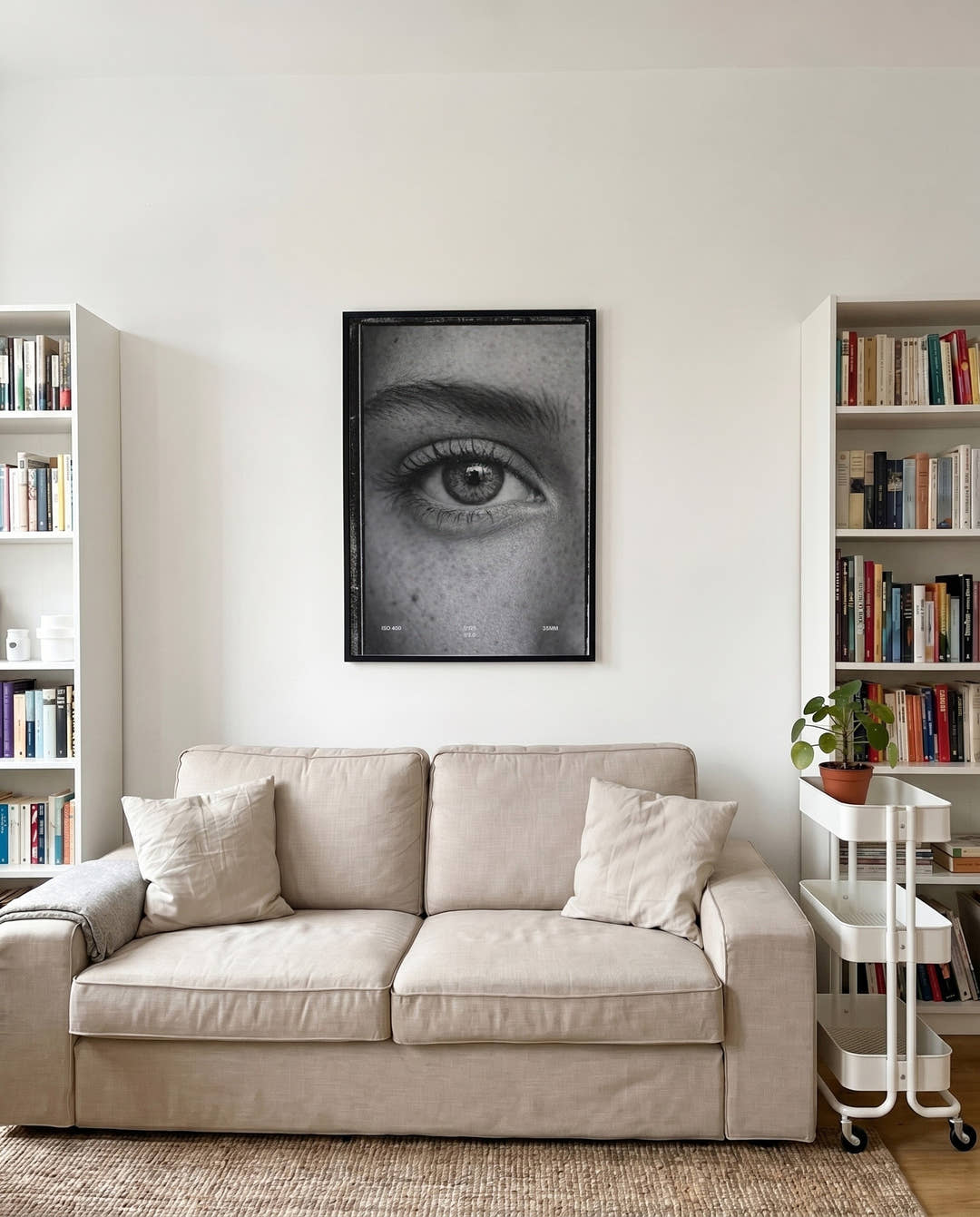 Schwarzweiß Foto Poster – Auge