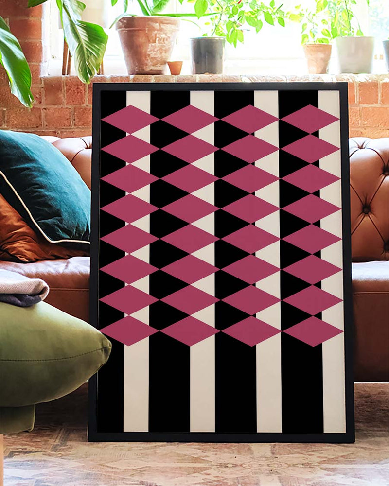Bauhaus Poster Muster – Bauhaus 3D Diamond Pattern