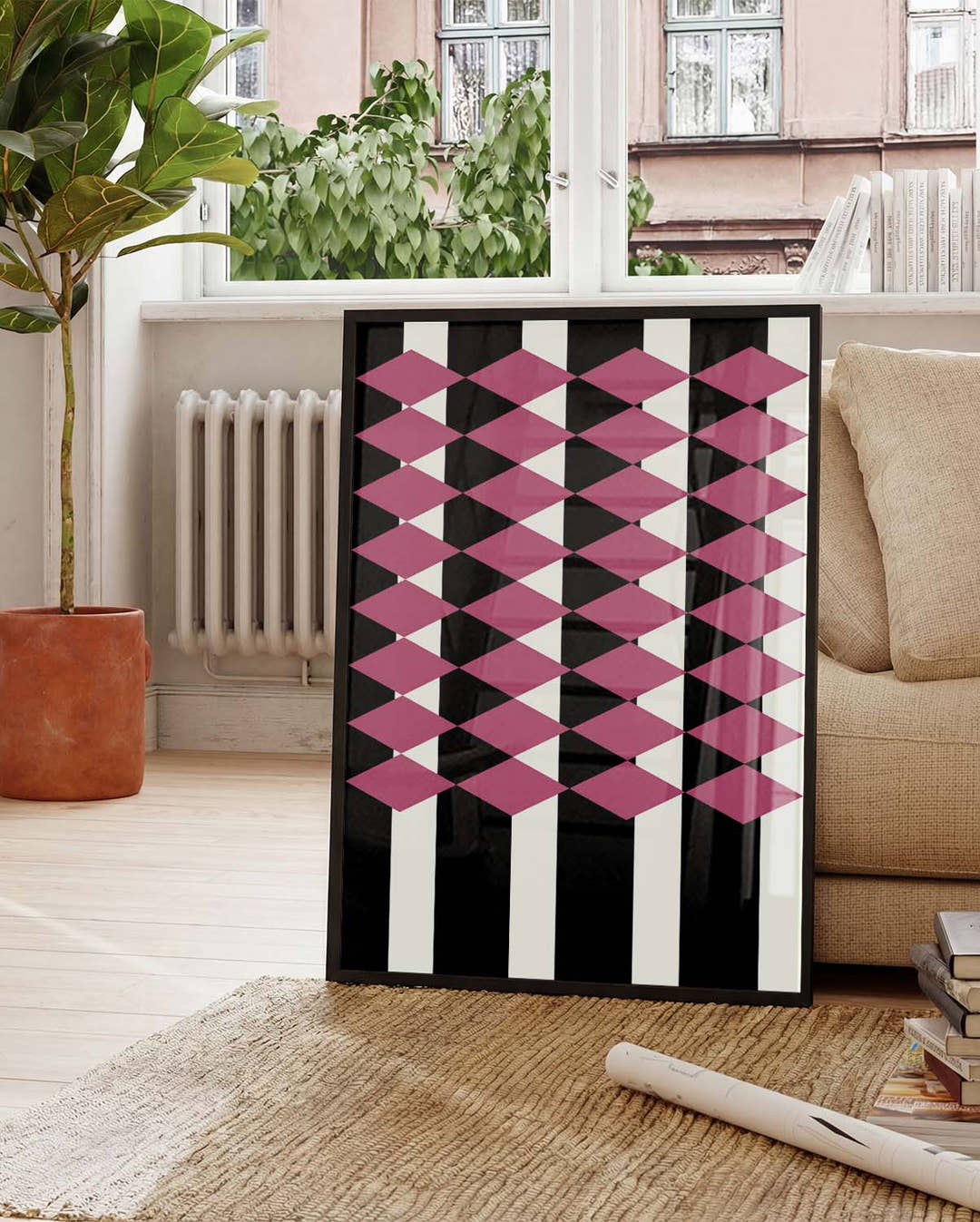 Bauhaus Poster Muster – Bauhaus 3D Diamond Pattern