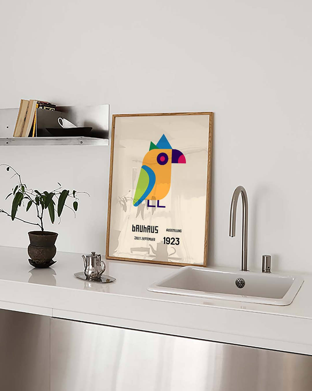 Bauhaus Poster Vogel – Bauhaus Abstract Bird