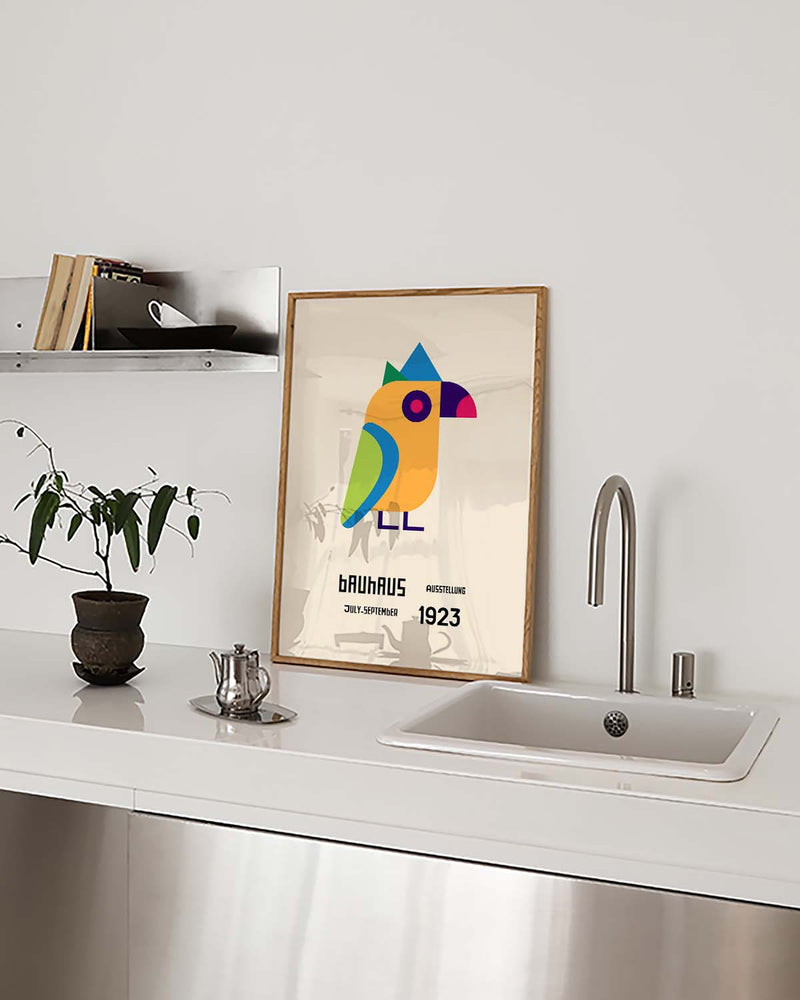 Bauhaus Poster Vogel – Bauhaus Abstract Bird