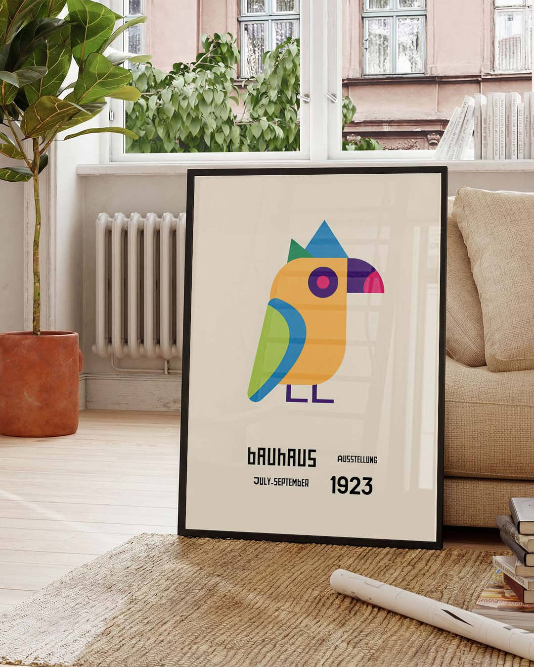 Bauhaus Poster Vogel – Bauhaus Abstract Bird