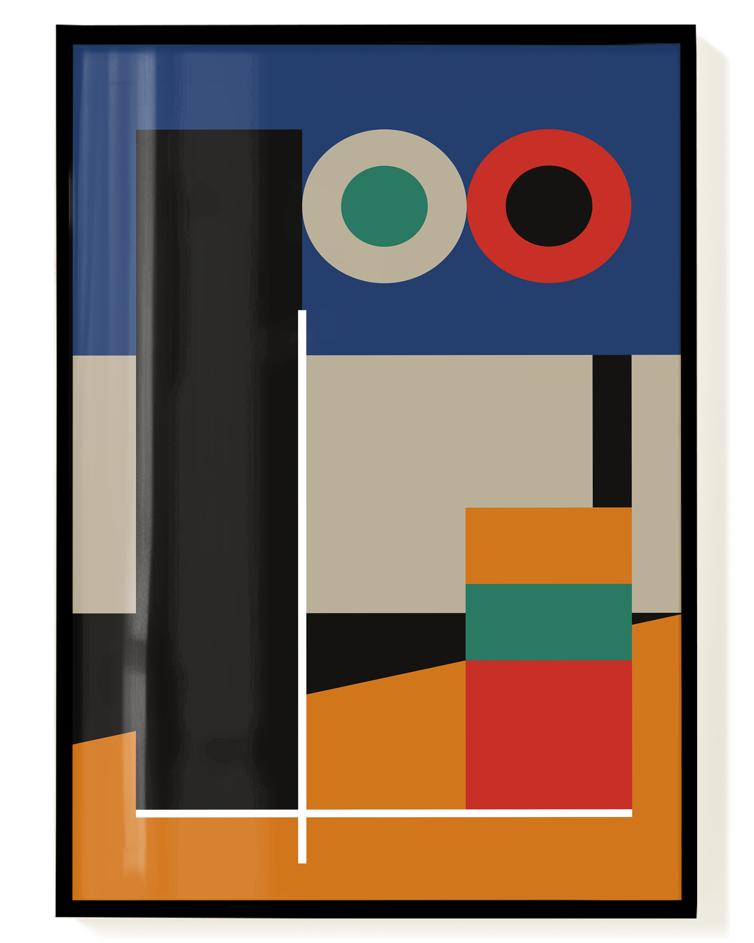 Bauhaus Abstract Blocks Poster – Geometrisches Bauhaus Wandbild | Wallera®