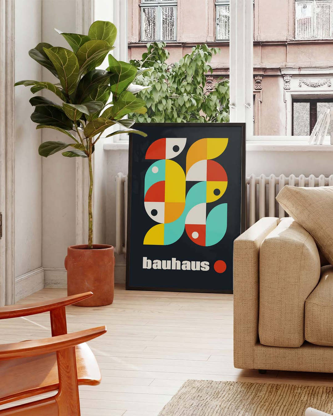Bauhaus Abstract Flow Poster