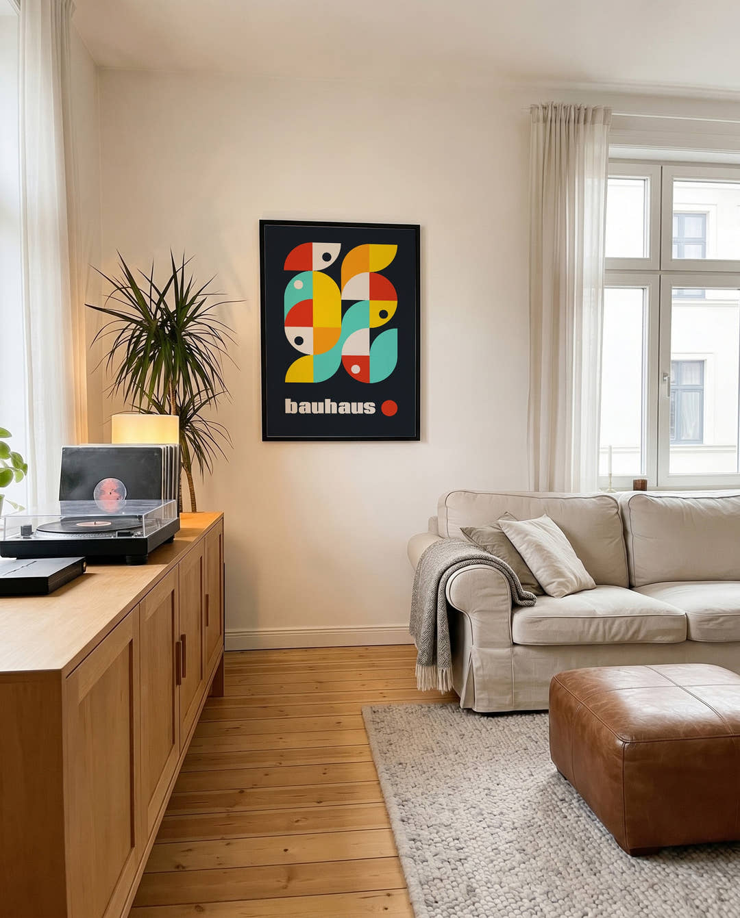 Bauhaus Abstract Flow Poster