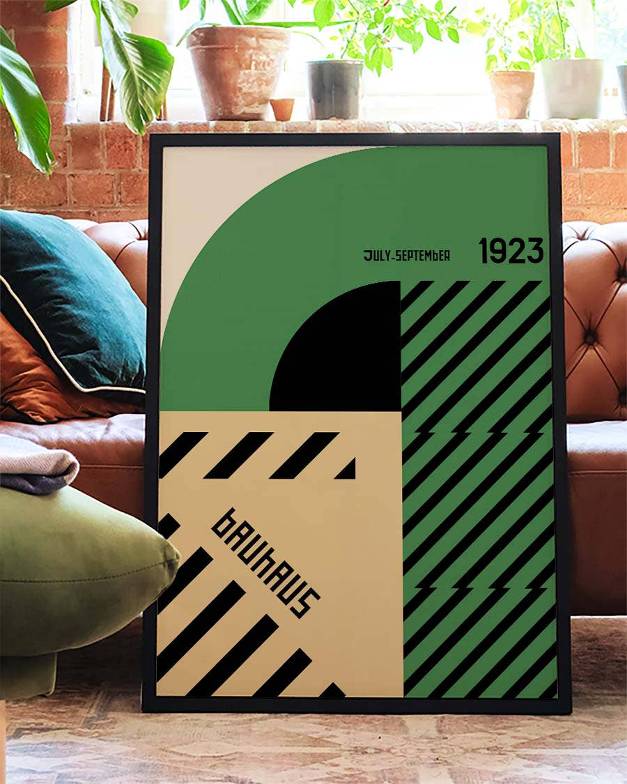 Bauhaus Poster abstrakt – Bauhaus Abstract Green Composition