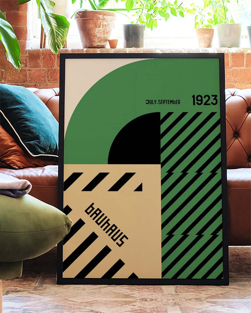 Bauhaus Poster abstrakt – Bauhaus Abstract Green Composition