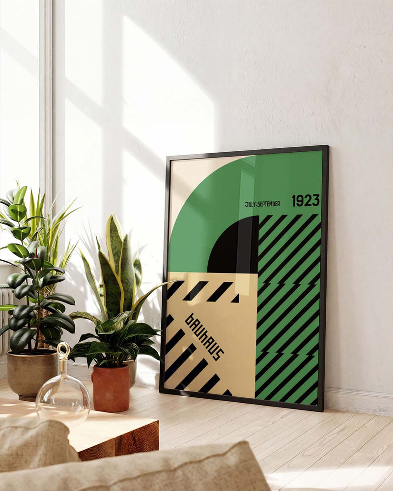 Bauhaus Poster abstrakt – Bauhaus Abstract Green Composition