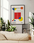 Bauhaus Abstract Grid Poster