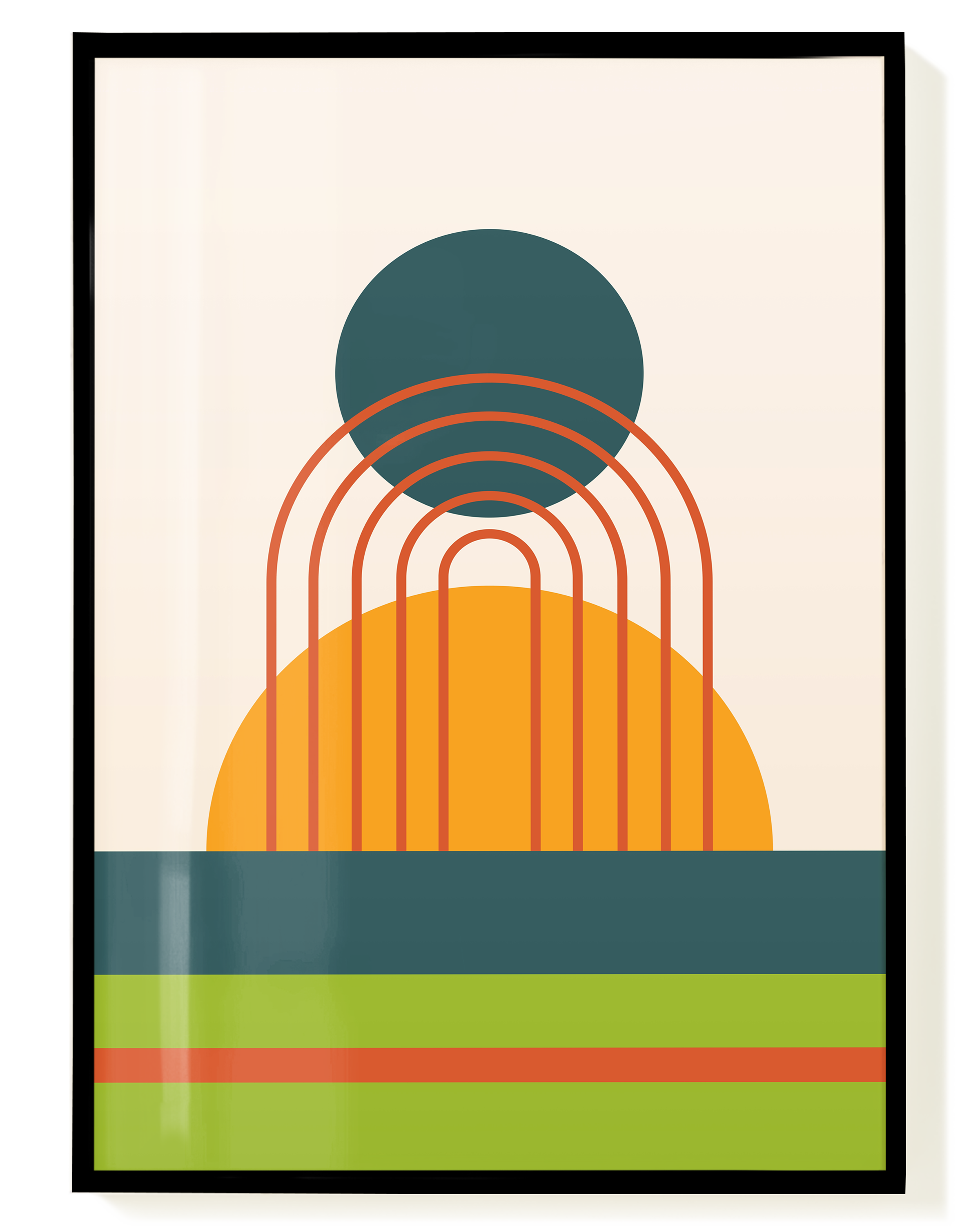 Bauhaus Arc Composition Poster – Geometrische Bogenkunst | Wallera®
