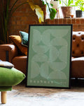 Bauhaus Poster Muster – Bauhaus Arc Pattern grün