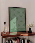 Bauhaus Poster Muster – Bauhaus Arc Pattern grün
