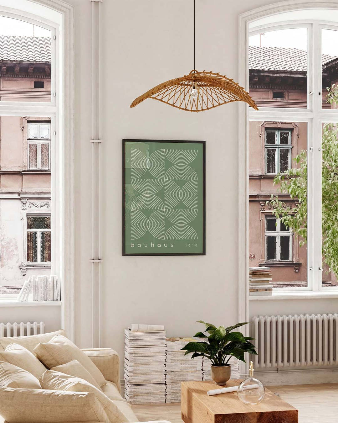 Bauhaus Poster Muster – Bauhaus Arc Pattern grün