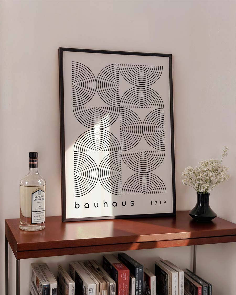 Bauhaus Poster Muster – Bauhaus Arc Pattern Lines