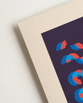 Geometrische Typografie in Blau und Rot – Bauhaus Ausstellung 1927