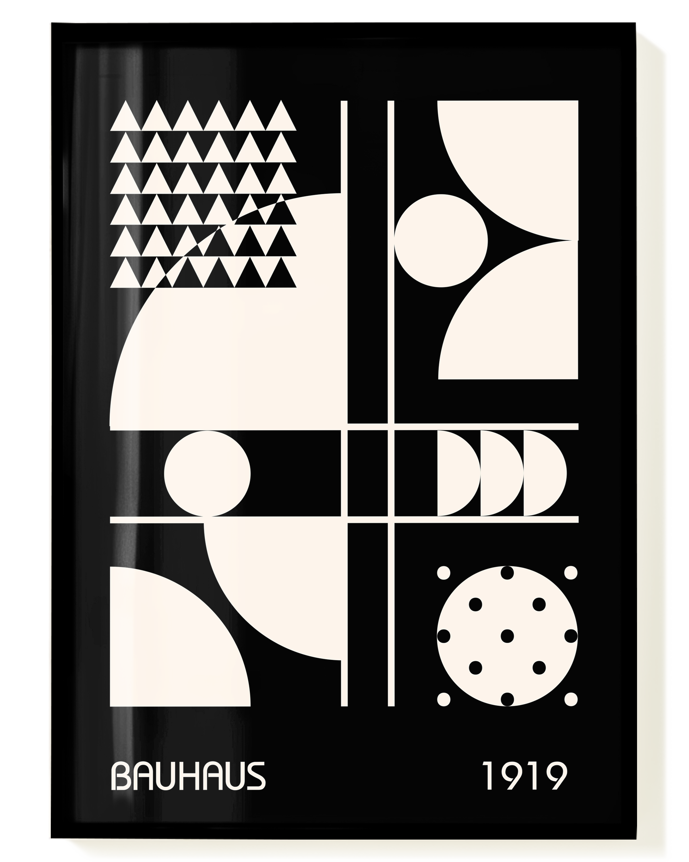 Bauhaus Black Composition Poster – Schwarz Weiß Geometrie | Wallera®
