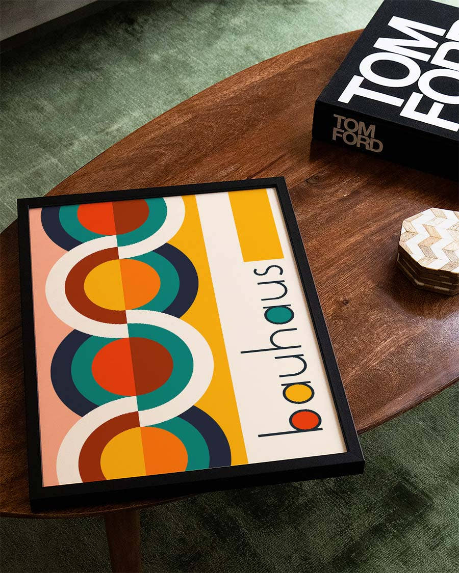 Bauhaus Circle Wave Poster