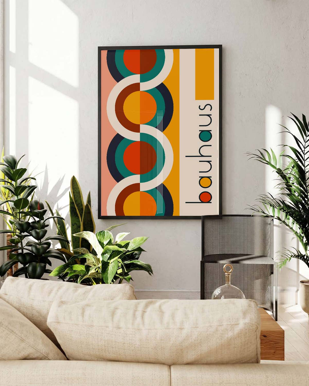 Bauhaus Circle Wave Poster