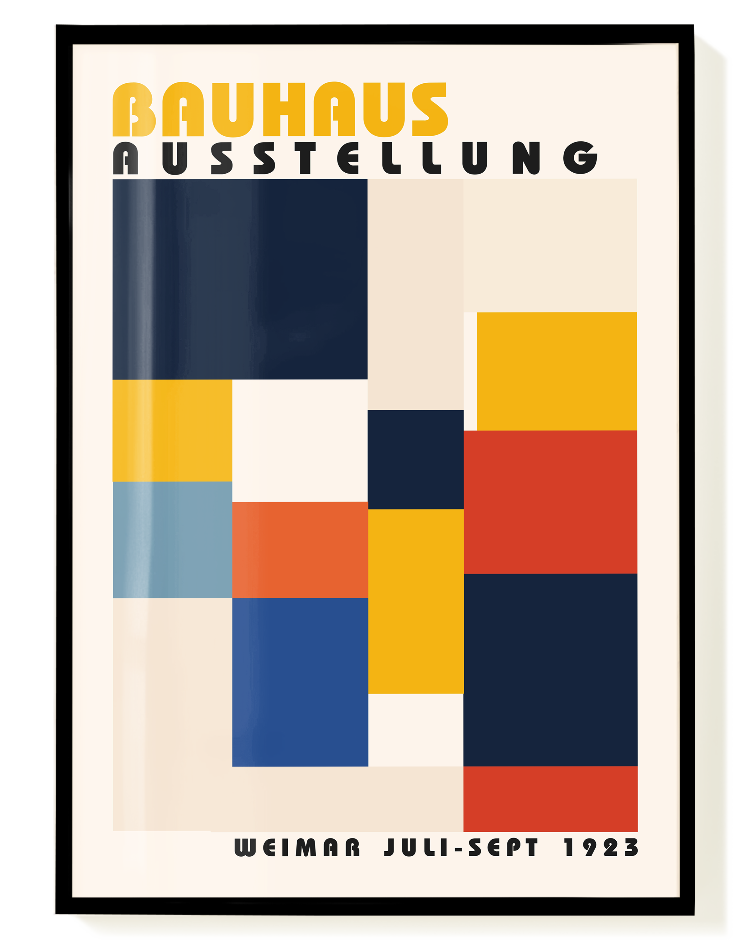 Bauhaus Color Blocks Poster – Klassische Primärfarben Geometrie | Wallera®