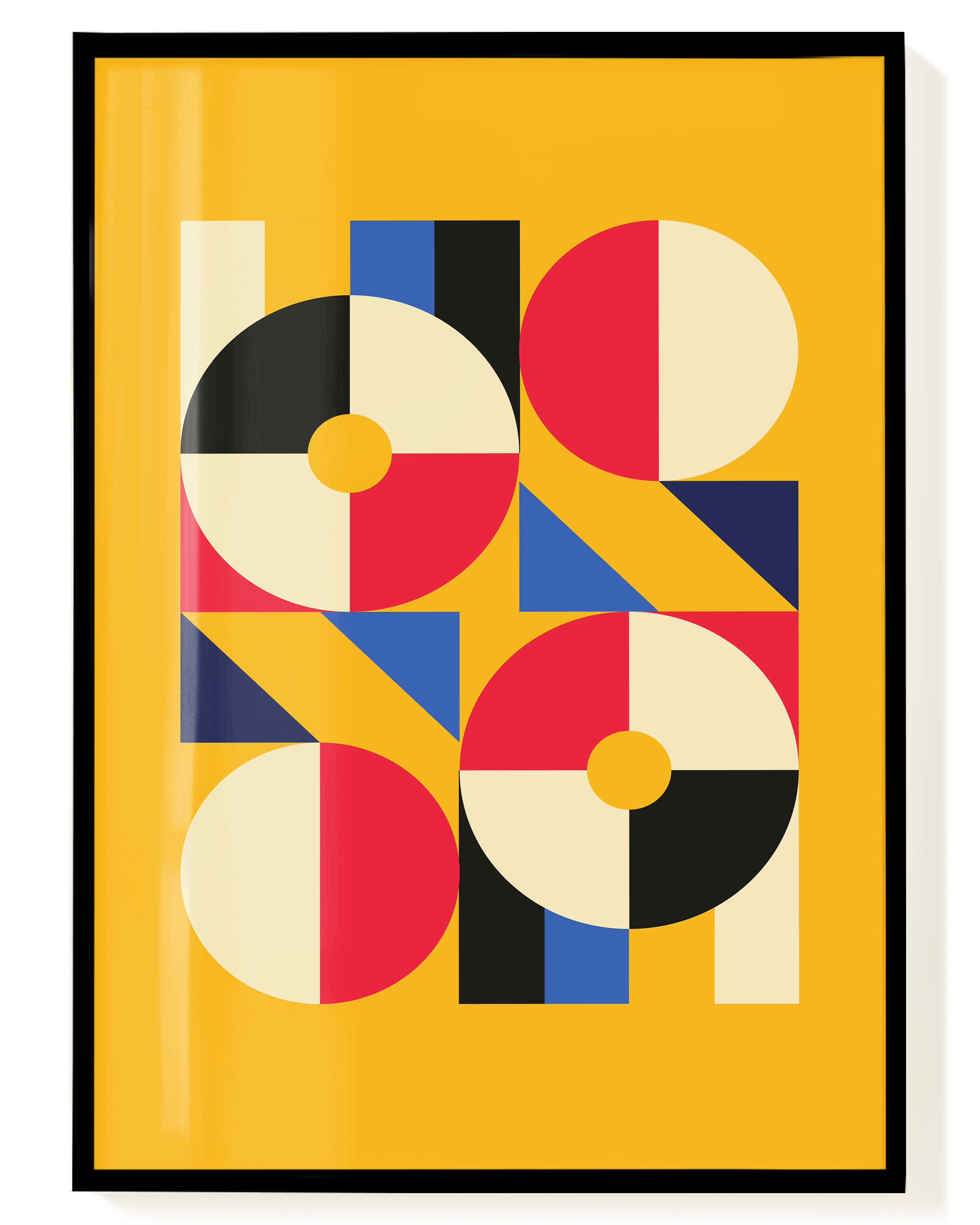 Bauhaus Color Grid Poster – Geometrisches Raster Design | Wallera®