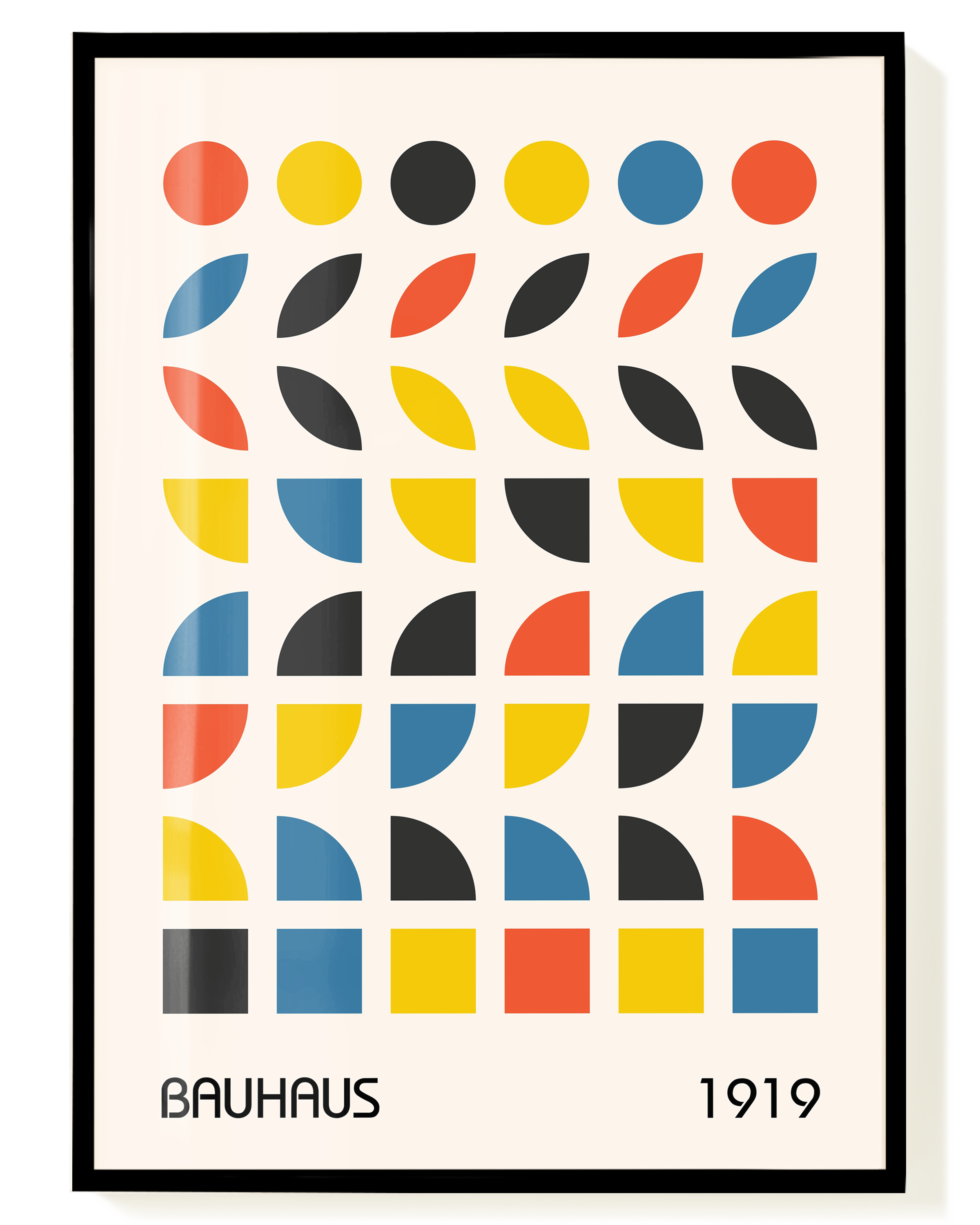 Bauhaus Color Pattern Poster – Geometrisches Muster Design | Wallera®
