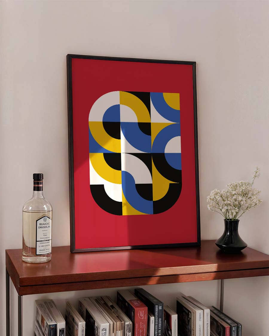 Bauhaus Color Swirls Poster