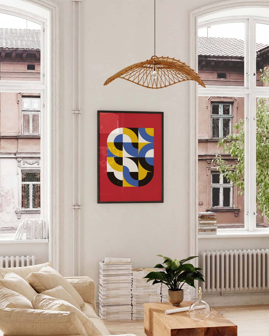 Bauhaus Color Swirls Poster