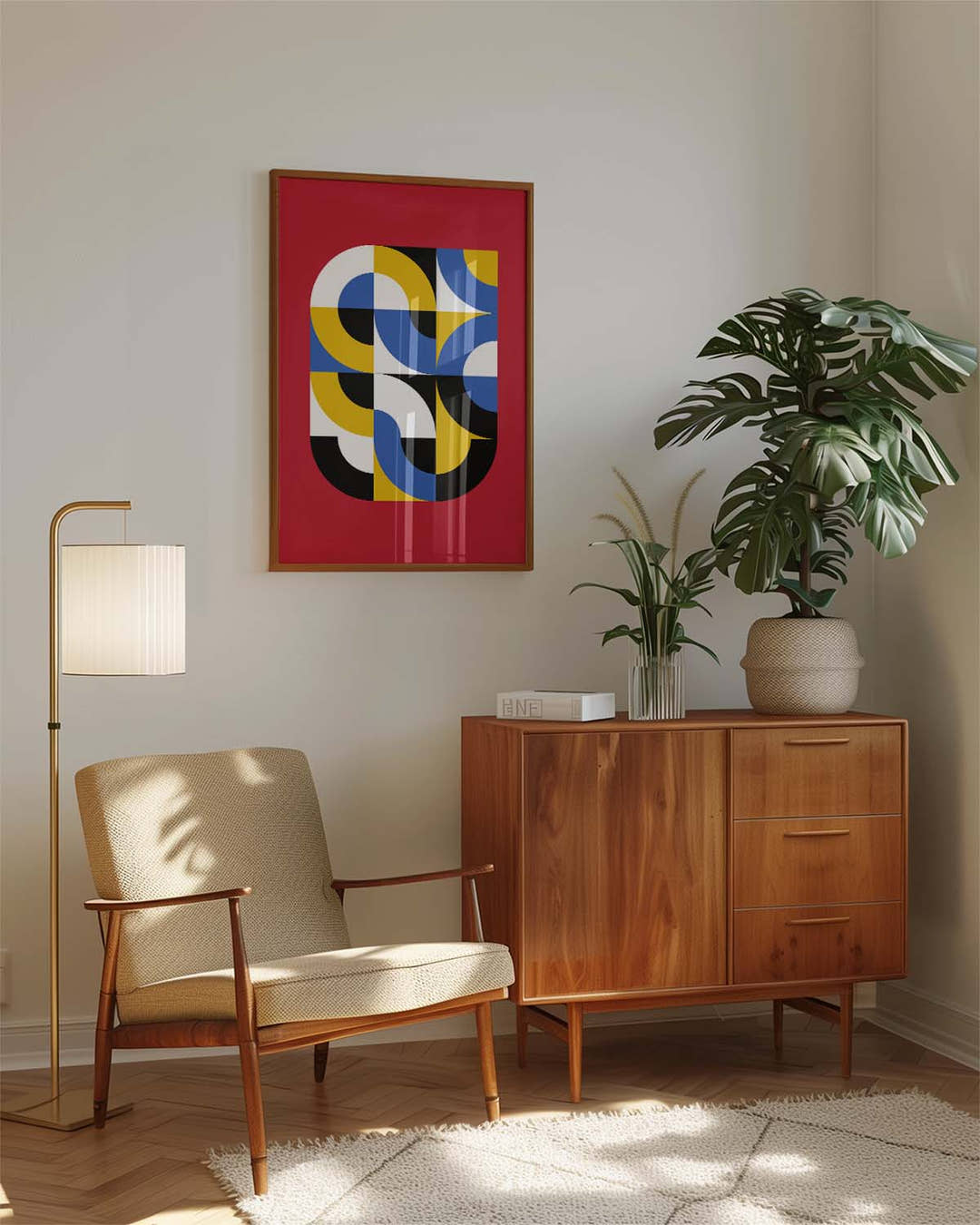 Bauhaus Color Swirls Poster