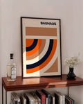 Bauhaus Concentric Arcs Poster