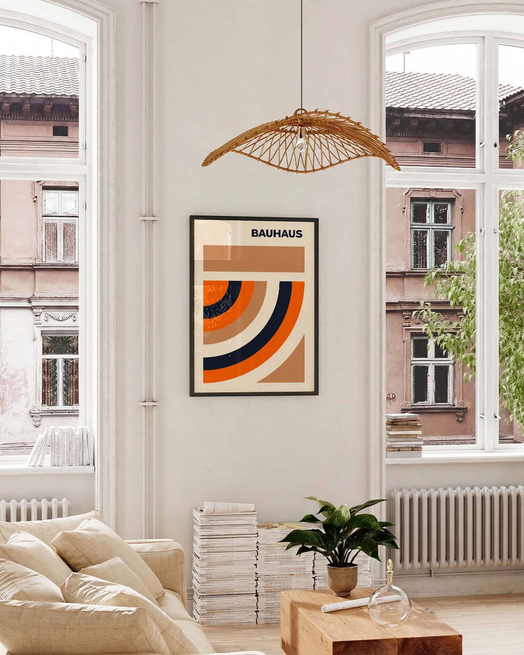 Bauhaus Concentric Arcs Poster